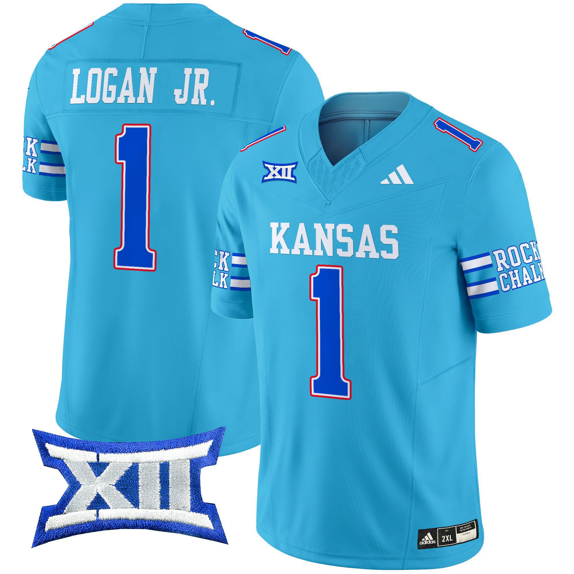 Men Kansas Jayhawks #1 Logan jr Light Blue 2024 Vapor Limited NCAA Jersey->indianapolis colts->NFL Jersey